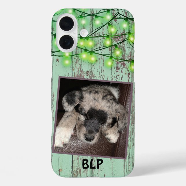 Rustikale grüne Holz benutzerdefinierte quadratisc Case-Mate iPhone Hülle (Rückseite)