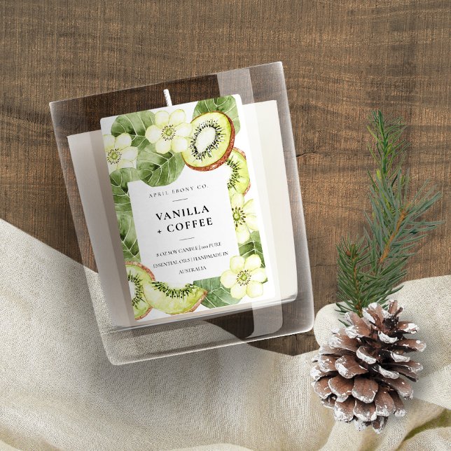 Rustikale grüne Kiwi Fruchtfarbe Fruchtkerze Kerze Lebensmitteletikett (Von Creator hochgeladen)