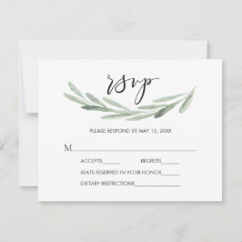 Rustikale grüne Olivenzweig Einfache Hochzeit RSVP