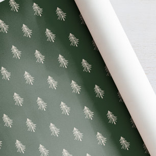Rustikale grüne und beige Tannen Weihnachten Geschenkpapier