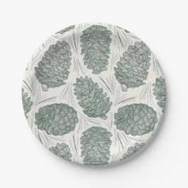 Rustikale grüne Weihnachtsgebäck Pappteller