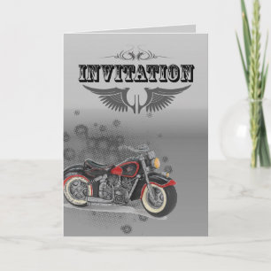 Rustikale Grunge-Motorrad-Biker-Hochzeit Dankeskarte