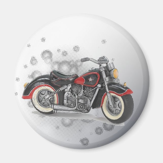Rustikale Grunge Motorrad-Hochzeit Magnet (Vorne)