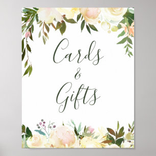 Rustikale Grünpflanzen Blumenkarten und Geschenke Poster