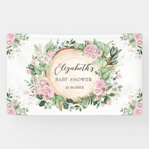 Rustikale Grünpflanzen Dusty Pink Floral Baby Dusc Banner