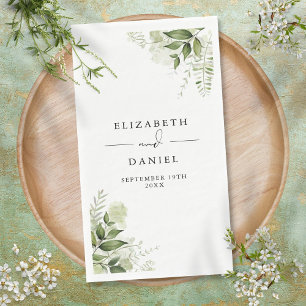 Rustikale Grünpflanzen Florale Elegante Namen Datu Serviette