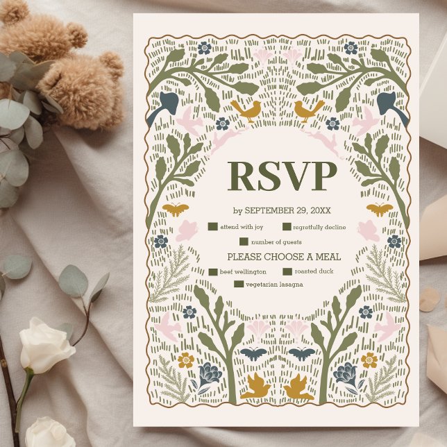 Rustikale Grünwaldlandhochzeit RSVP Karte (Von Creator hochgeladen)