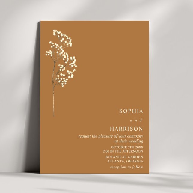 Rustikale Gypsophila Goldenrod Hochzeit im Herbst Einladung (Von Creator hochgeladen)