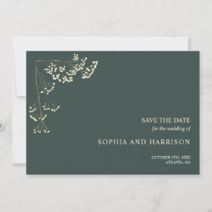 Rustikale Gypsophila Grüne Hochzeit rettet das Dat Save The Date