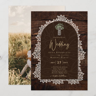 Rustikale Gypsophila Lace FOTO WEDING INVITATION Einladung