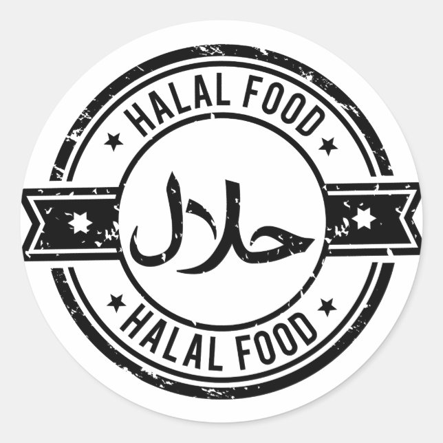 Rustikale Halfood Englisch Arabisches Geschäft Runder Aufkleber (Vorderseite)