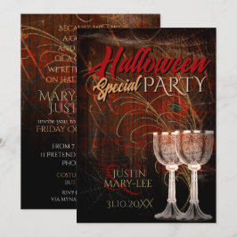 Rustikale Halloween-Party Einladung mit Vintagem C