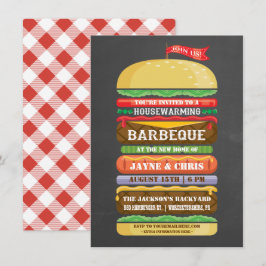 Rustikale Hamburger GRILLEN Einladung