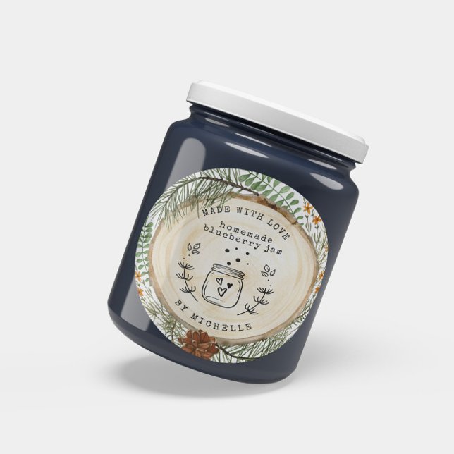 Rustikale Handarbeit mit Konservenkonserven auf de Runder Aufkleber (Von Creator hochgeladen)