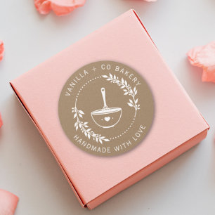 Rustikale Handarbeit mit Liebe Whisky Bäckerei Runder Aufkleber