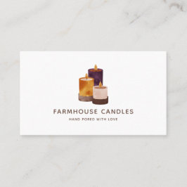 Rustikale handgefertigte Terra Cotta Candles Welln Visitenkarte