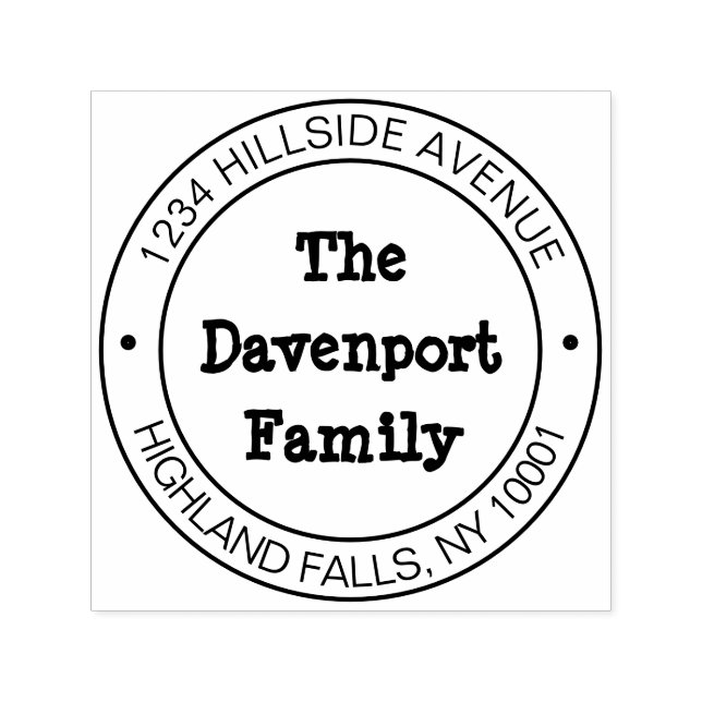 Rustikale handgeschriebene Familienname-Rücksendea Permastempel (Design)