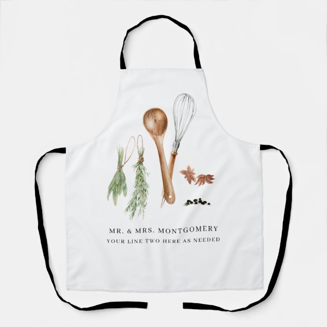 Rustikale, handgestrichene Kitchenette Schürze (Vorderseite)