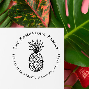Rustikale handGezeichnet Ananas-Rücksendeadresse Permastempel