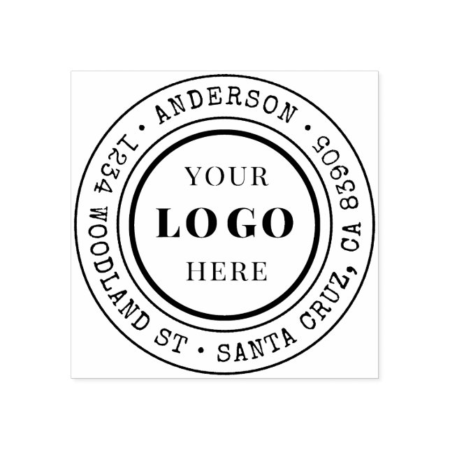 Rustikale handgezeichnet Round-Logo-Rücksendeadres Gummistempel (Prägung)