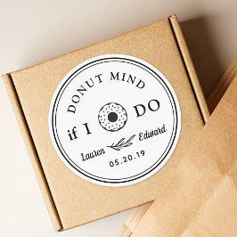 Rustikale Handgezogene Donut-Geist, wenn ich Gastg Runder Aufkleber