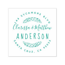 Rustikale, handgezogene Verheiratete Rücksendeadre