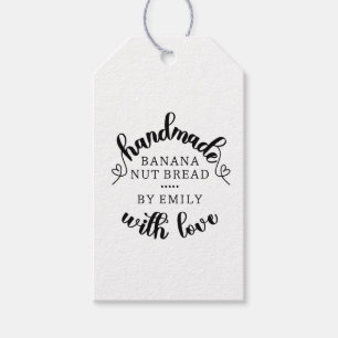Rustikale Handmade mit Liebe Script Herz Backwaren Geschenkanhänger