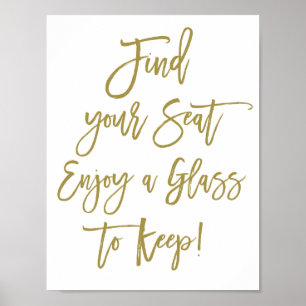 Rustikale Handschrift Hochzeits-Sitzplan-Schilder Poster