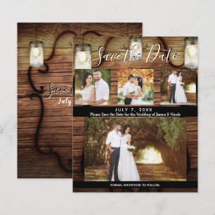 Rustikale Hängelampen Hochzeitsfoto Save-the-Date