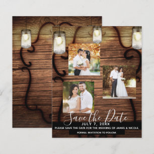 Rustikale Hängeleuchten Hochzeitsfoto Save the Dat