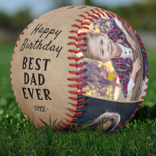 Rustikale Happy Birthday Best Dad 3 Foto Collage  Baseball