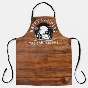 Rustikale Happy Campers Familie Name Zelt Pine Tre Schürze