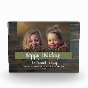 Rustikale Happy Holiday Script Custom Family Fotoblock