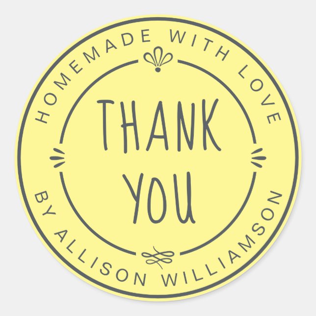 Rustikale hausgemachte Apfelkuchen, gelb Runder Aufkleber (Vorderseite)