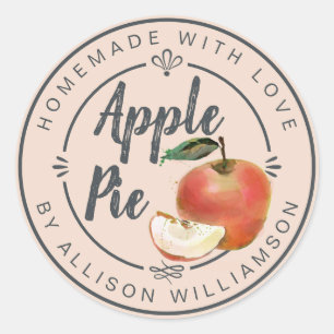 Rustikale, hausgemachte Apple Pie Pink Runder Aufkleber