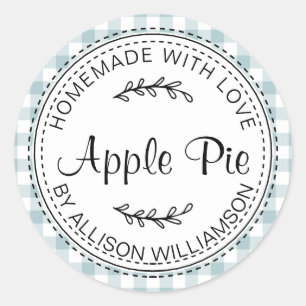 Rustikale, hausgemachte Backwaren Apple Pie Blue K Runder Aufkleber