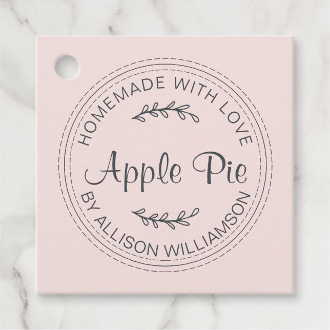 Rustikale, hausgemachte Backwaren Apple Pie Pastel Geschenkanhänger (Vorderseite)
