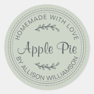 Rustikale, hausgemachte Backwaren Apple Pie Pastel Runder Aufkleber