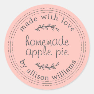 Rustikale, hausgemachte Backwaren Apple Pie Pink Runder Aufkleber