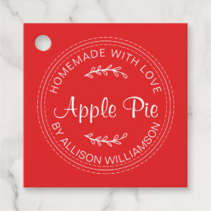 Rustikale, hausgemachte Backwaren Apple Pie Red Geschenkanhänger