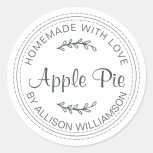 Rustikale, hausgemachte Backwaren Apple Pie Schwar Runder Aufkleber