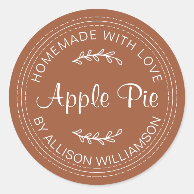 Rustikale, hausgemachte Backwaren Apple Pie TerraC Runder Aufkleber (Vorderseite)