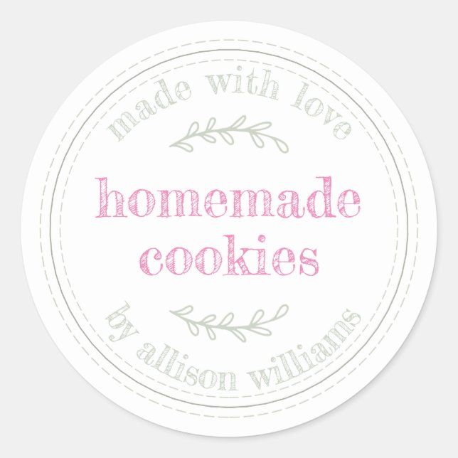 Rustikale, hausgemachte Backwaren Cookies Runder Aufkleber (Vorderseite)