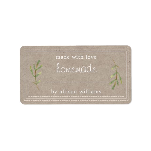 Rustikale, hausgemachte Backwaren Jam Can Kraft Pa Adressaufkleber (Vorne)