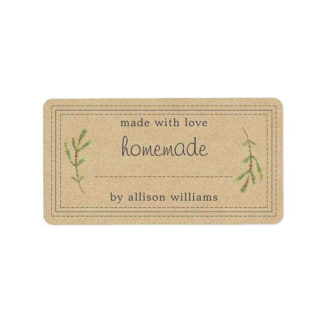 Rustikale, hausgemachte Backwaren Jam Can Kraft Pa Adressaufkleber (Vorne)