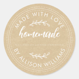 Rustikale, hausgemachte Backwaren Jam Can Kraft Runder Aufkleber