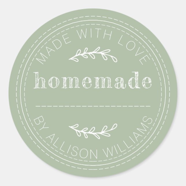 Rustikale, hausgemachte Backwaren Jam Can Laurel G Runder Aufkleber (Vorderseite)