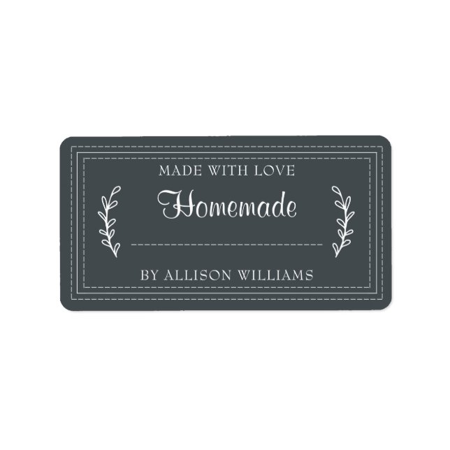 Rustikale, hausgemachte Backwaren Jam Canning Blac Adressaufkleber (Vorne)