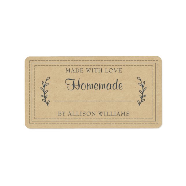 Rustikale, hausgemachte Backwaren Jam Canning Kraf Adressaufkleber (Vorne)