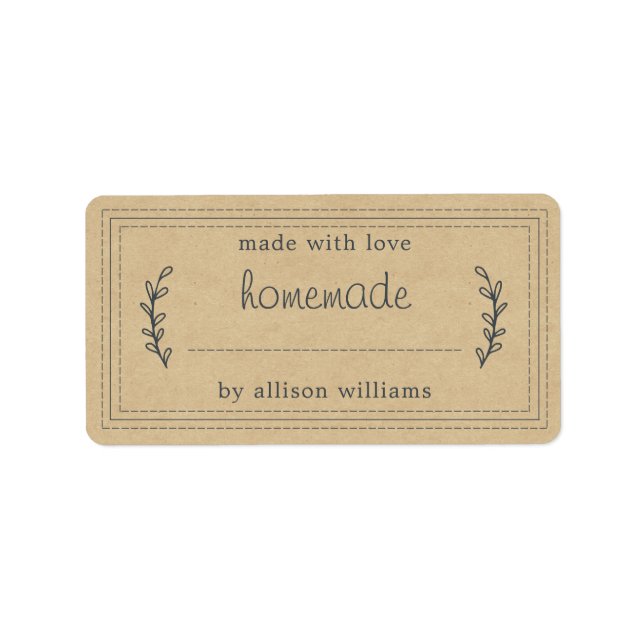 Rustikale, hausgemachte Backwaren Jam Canning Kraf Adressaufkleber (Vorne)